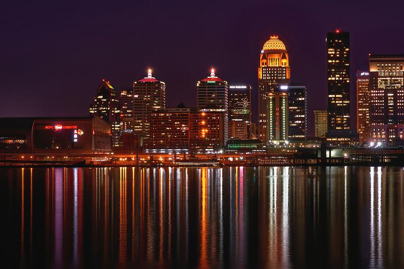 Downtown Louisville skyline above the Ohio River