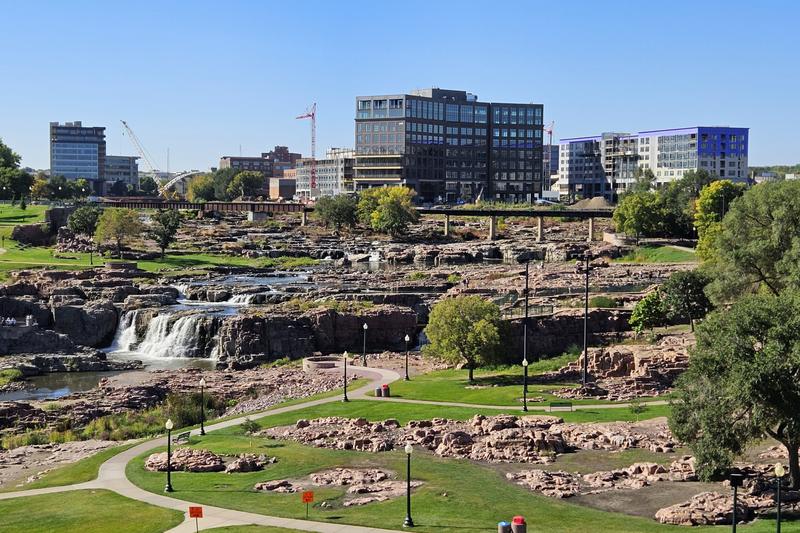 Falls Park and downtown Sioux Falls